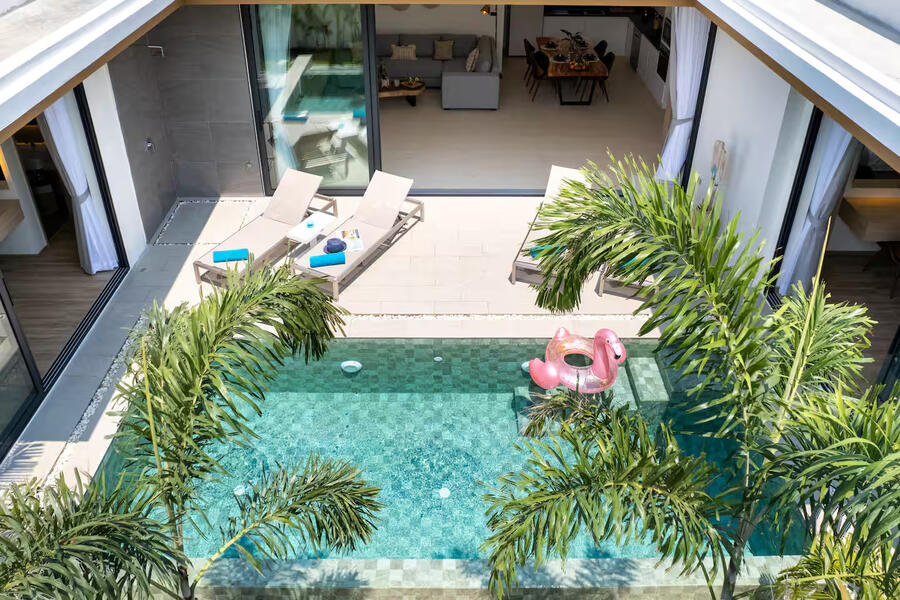 Aerial pool view
