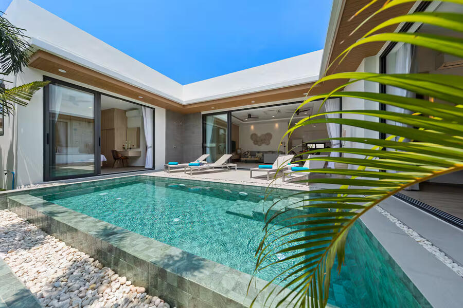 Pool with tropical garden